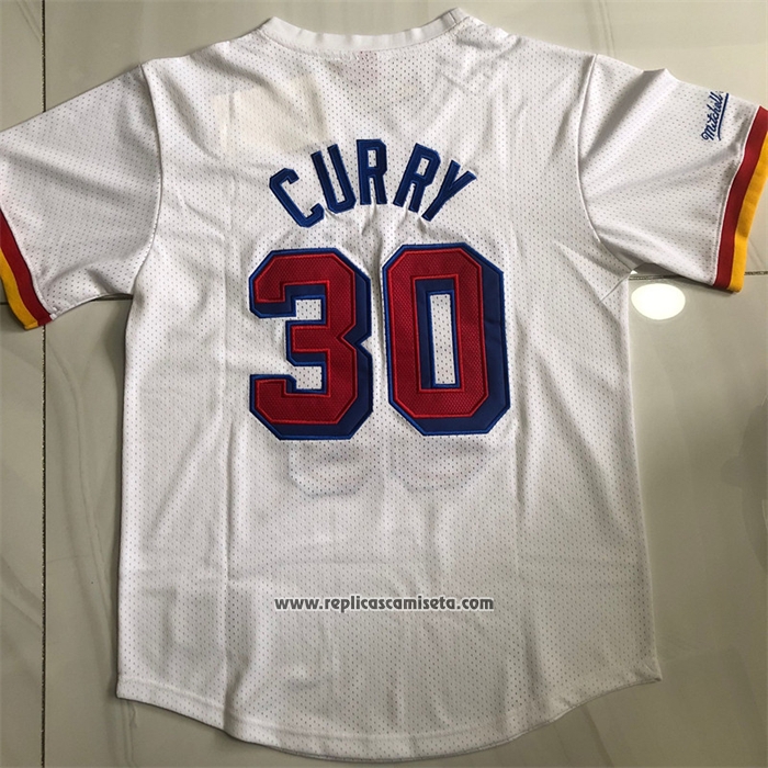 Camiseta Manga Corta Golden State Warriors Stephen Curry NO 30 Blanco